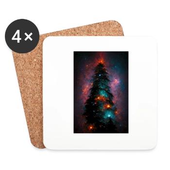 Christmas Tree in the Stars - Coasters (set of 4) - white - Front