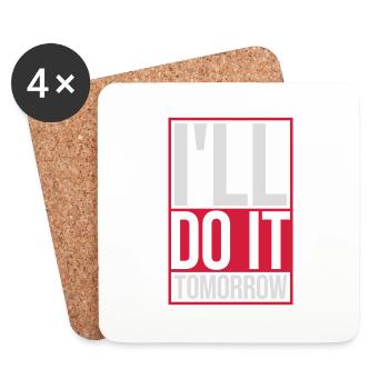 Citation de Do It Tomorrow - Dessous de verre (lot de 4) - blanc - Devant