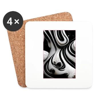 Black and White Liquids - Untersetzer (4er-Set) - Weiß - Vorne