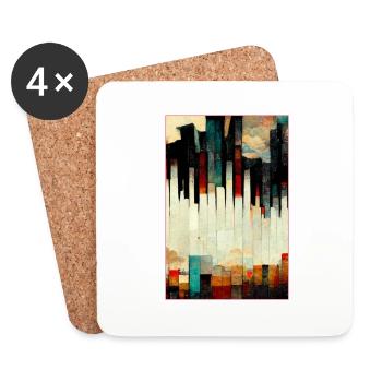 Astract Land of Piano - Untersetzer (4er-Set) - Weiß - Vorne