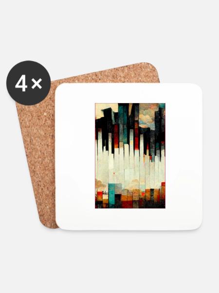 Astract Land of Piano - Untersetzer (4er-Set) - Weiß