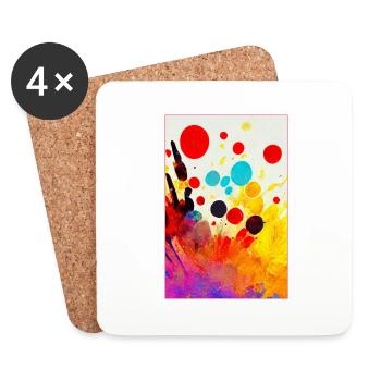 Abstract bright colour bold - Untersetzer (4er-Set) - Weiß - Vorne