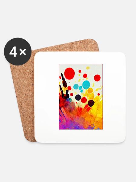 Abstract bright colour bold - Untersetzer (4er-Set) - Weiß