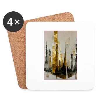 Abstract Tall Towers - Untersetzer (4er-Set) - Weiß - Vorne