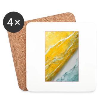 Abstract 4d Pastel Yellow - Untersetzer (4er-Set) - Weiß - Vorne