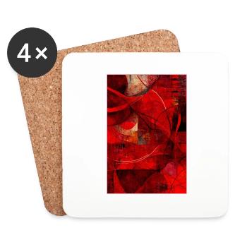 Fabric red pattern abstract - Untersetzer (4er-Set) - Weiß - Vorne
