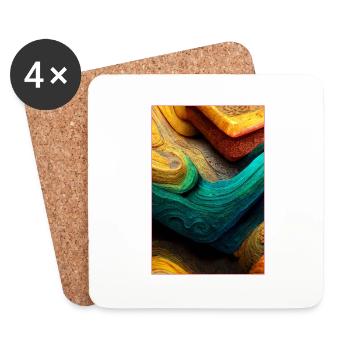 Abstract 3D Surface Background - Untersetzer (4er-Set) - Weiß - Vorne