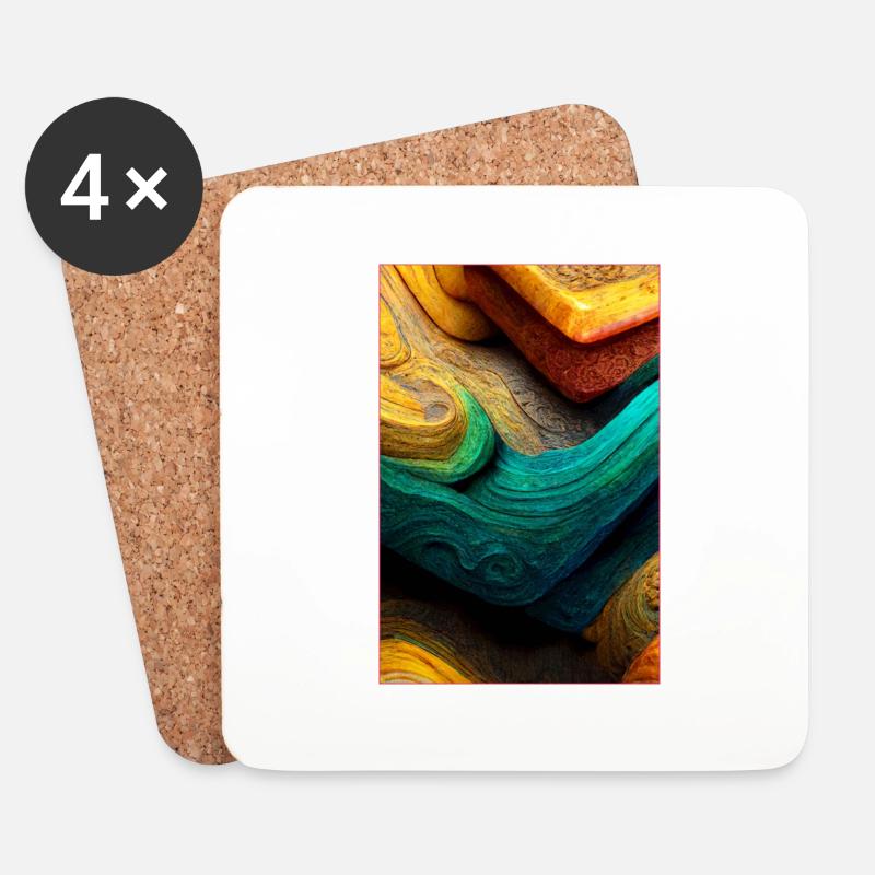 Abstract 3D Surface Background - Untersetzer (4er-Set) - Weiß