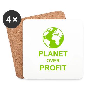 Planète sur le devis de profit - Dessous de verre (lot de 4) - blanc - Devant