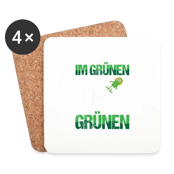 Lieber ein Haus im Grünen - Untersetzer (4er-Set) - Weiß - Vorne