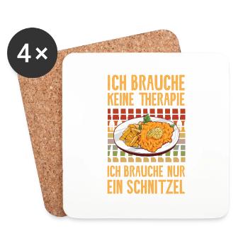 Ich brauche nur ein Schnitzel - Untersetzer (4er-Set) - Weiß - Vorne