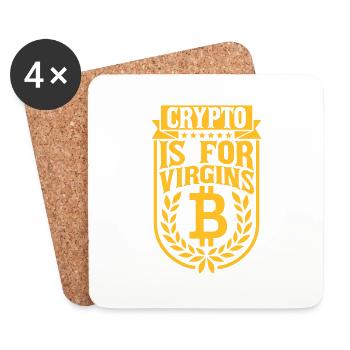 crypto is for virgins - Coasters (set of 4) - white - Front