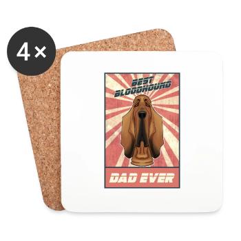 Meilleur papa limier de tous les temps I Bloodhound Lover - Dessous de verre (lot de 4) - blanc - Devant