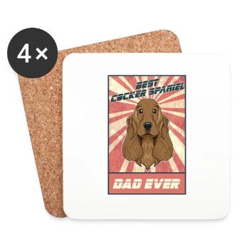 Best Cocker Spaniel Dad Ever I Cocker Spaniel - Untersetzer (4er-Set) - Weiß - Vorne