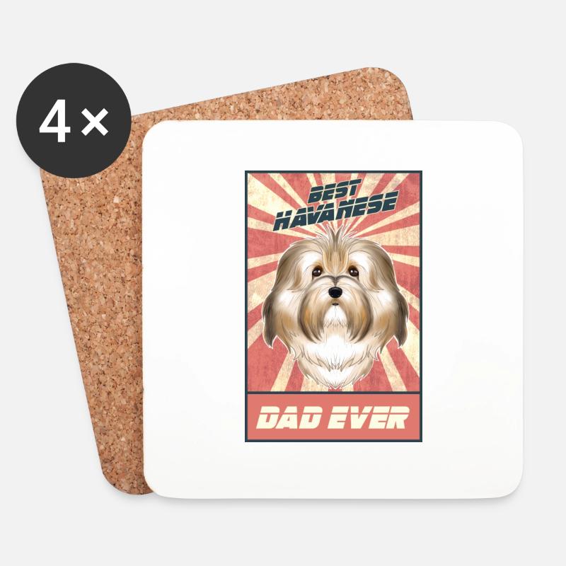 Best Havanese Dad Ever I Havanese Lover - Untersetzer (4er-Set) - Weiß