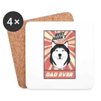 Best Siberian Husky Dad Ever I Husky Lover - Coasters (set of 4) - white - Front