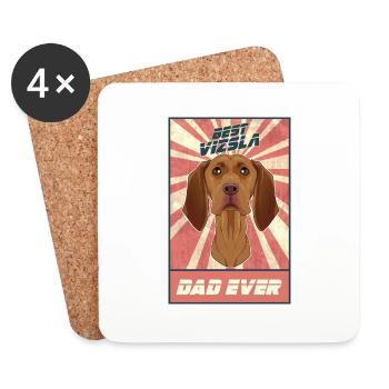 Best Vizsla Dad Ever I Vizsla Lover - Untersetzer (4er-Set) - Weiß - Vorne