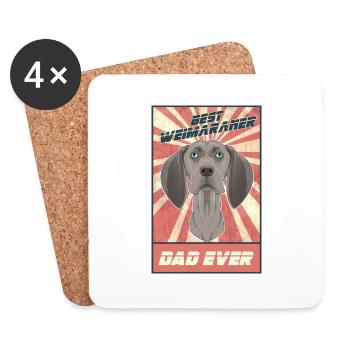 Best Weimaraner Dad Ever I Weimaraner Lover - Untersetzer (4er-Set) - Weiß - Vorne