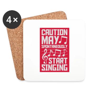 may spontaneously start singing - Untersetzer (4er-Set) - Weiß - Vorne