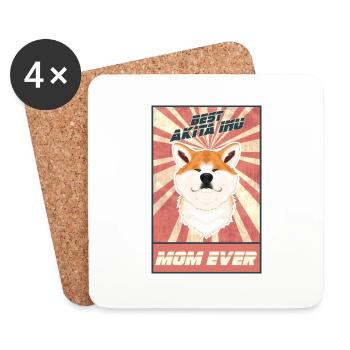 Meilleur Akita Inu Maman Jamais I Akita Inu Lover - Dessous de verre (lot de 4) - blanc - Devant