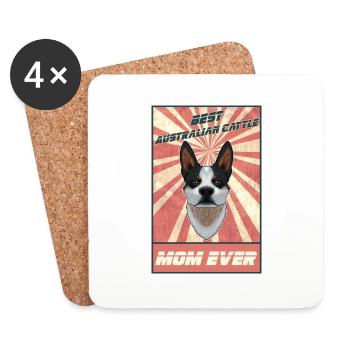 Best Australian Cattle Dog Mom Ever I Blue Heeler - Untersetzer (4er-Set) - Weiß - Vorne