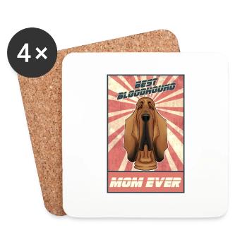 Meilleure maman limier de tous les temps I amant de limier - Dessous de verre (lot de 4) - blanc - Devant