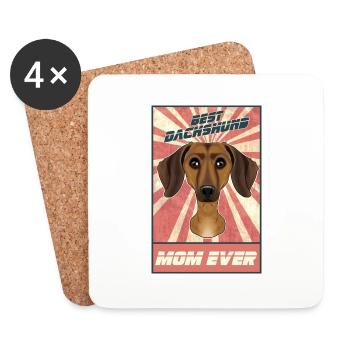 Meilleure maman teckel de tous les temps J’ai viennois amoureux des chiens - Dessous de verre (lot de 4) - blanc - Devant