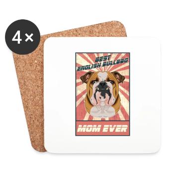 Meilleure maman bouledogue anglaise de tous les temps I bouledogue anglais - Dessous de verre (lot de 4) - blanc - Devant