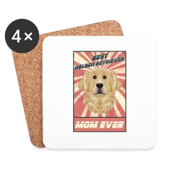 Best Golden Retriever Mom Ever I Golden Retriever - Coasters (set of 4) - white - Front