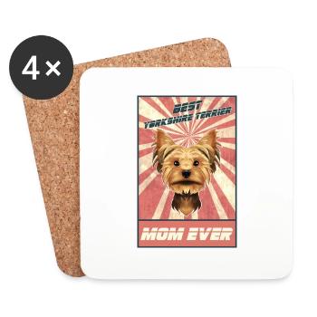 Best Yorkshire Terrier Mom Ever I Yorkie Lover - Coasters (set of 4) - white - Front