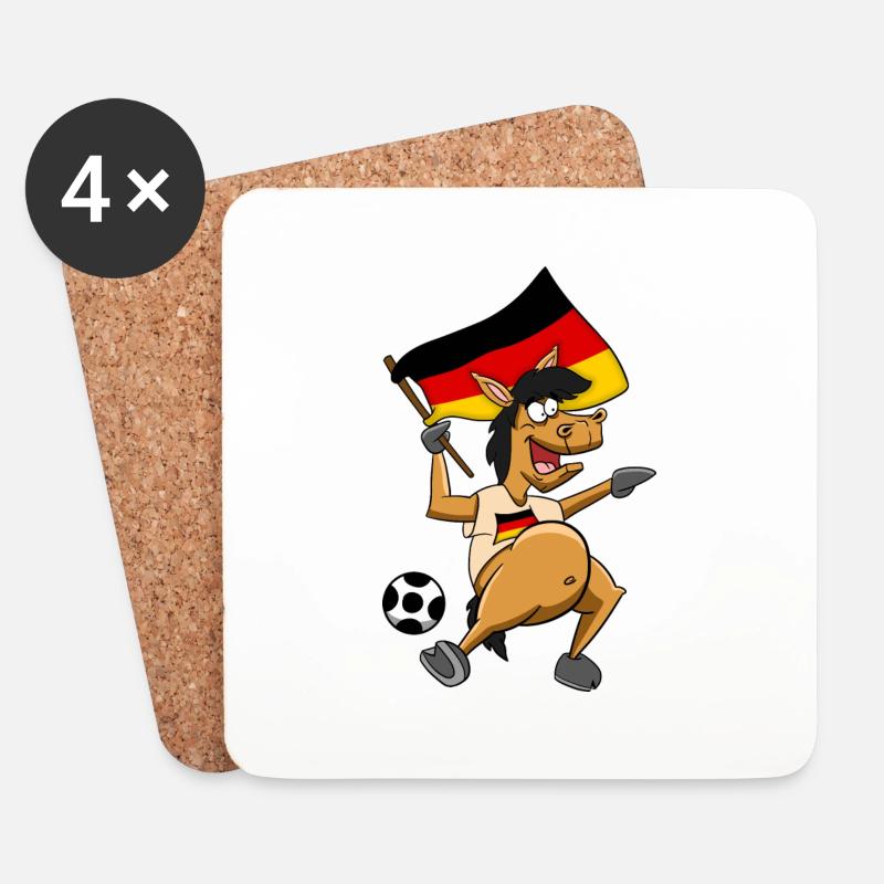 Fan Pferd Deutschland - Untersetzer (4er-Set) - Weiß