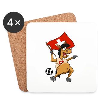 Fan Pferd Schweiz - Untersetzer (4er-Set) - Weiß - Vorne