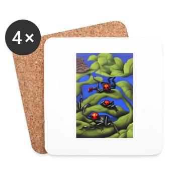 Frogs on plant - Coasters (set of 4) - white - Front
