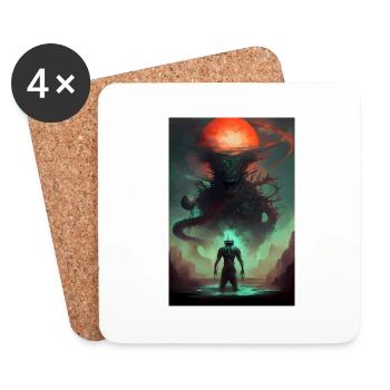 Creepy Demon from Hell - Coasters (set of 4) - white - Front
