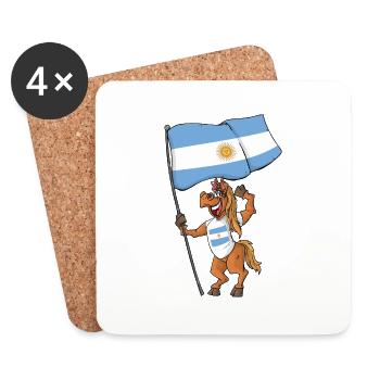Fan Horse Argentina - Coasters (set of 4) - white - Front