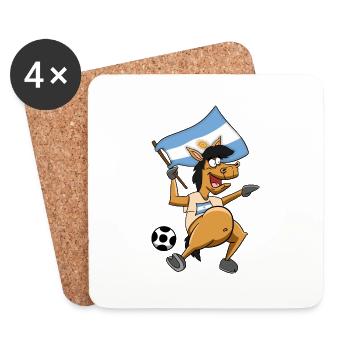Argentina Fan Horse - Coasters (set of 4) - white - Front