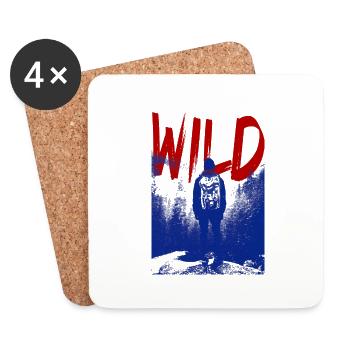 Aventurier sauvage de la nature - Dessous de verre (lot de 4) - blanc - Devant