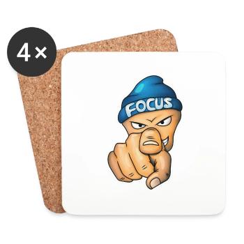 Zeige deinen Focus - Untersetzer (4er-Set) - Weiß - Vorne