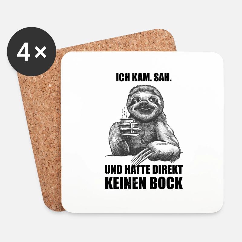 Lustiger sarkastischer Faultier-Spruch - Untersetzer (4er-Set) - Weiß