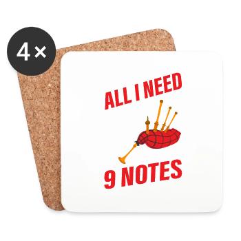 Tout ce dont j’ai besoin, c’est d’un emplacement et 9 notes de cornemuse - Dessous de verre (lot de 4) - blanc - Devant