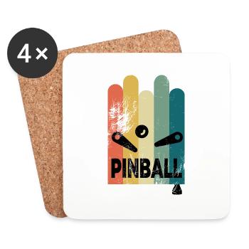 Pinball Retro Arcade Flipper Extra Ball - Untersetzer (4er-Set) - Weiß - Vorne
