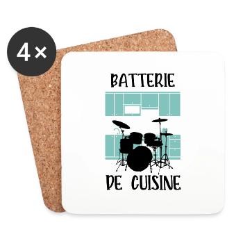 batterie de cuisine - Dessous de verre (lot de 4) - blanc - Devant