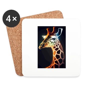 Exotic giraffe - Coasters (set of 4) - white - Front