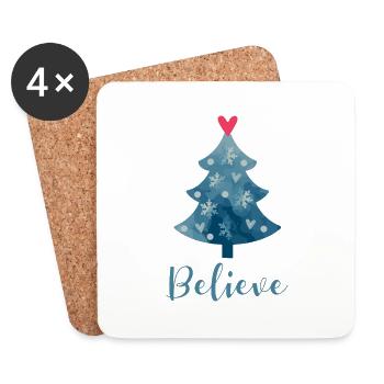 Glauben Sie an Weihnachten - Untersetzer (4er-Set) - Weiß - Vorne