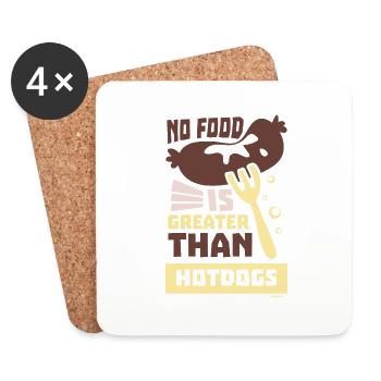 kein Essen ist besser als Hot Dogs - Untersetzer (4er-Set) - Weiß - Vorne