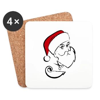 Santa Claus Beard Cutting - Coasters (set of 4) - white - Front