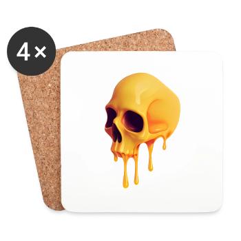 Melting Skull - Coasters (set of 4) - white - Front