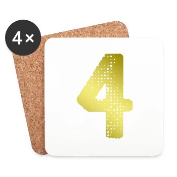 Maillot 4 numéros - Dessous de verre (lot de 4) - blanc - Devant