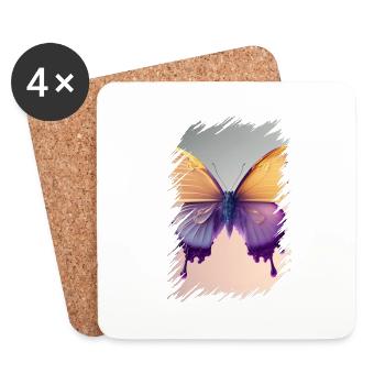 Melting butterfly - Coasters (set of 4) - white - Front