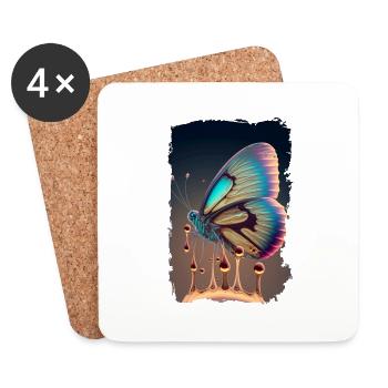 Melting butterfly - Coasters (set of 4) - white - Front